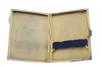 Lot 79 - George V silver cigarette case, the front having a pink guilloché enamelled panel
