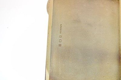Lot 79 - George V silver cigarette case, the front having a pink guilloché enamelled panel
