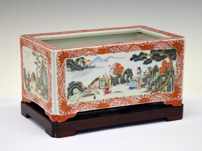 Lot 219 - Chinese porcelain planter and stand