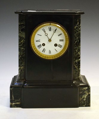 Lot 320 - French black slate mantel clock - Samuel Marti
