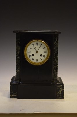 Lot 320 - French black slate mantel clock - Samuel Marti