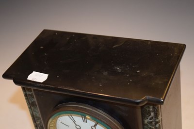 Lot 320 - French black slate mantel clock - Samuel Marti