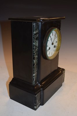 Lot 320 - French black slate mantel clock - Samuel Marti