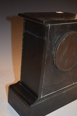 Lot 320 - French black slate mantel clock - Samuel Marti