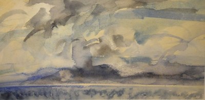 Lot 438 - Donald Wilkinson - Watercolour - Landscape (possibly The Isle of Eigg)