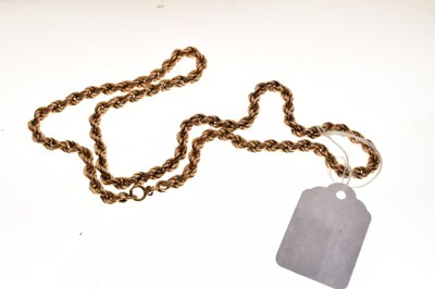 Lot 74 - 9ct gold hollow rope-link chain