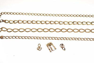 Lot 63 - Four 9ct gold bracelets