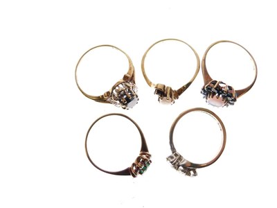 Lot 59 - Five gem set dress rings