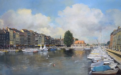 Lot 436 - Clive Madgwick, (1934-2005) - Oil on canvas - Honfleur