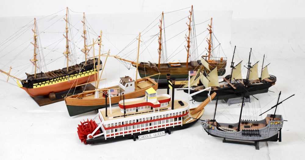 Lot 546 - Six scratch-built model ships - 'Victory', 'Creole Queen', 'Jomare', etc