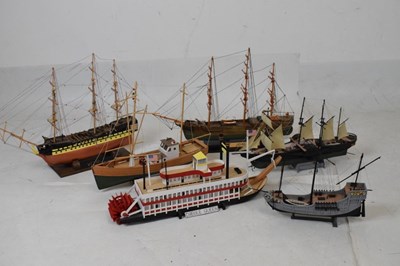 Lot 546 - Six scratch-built model ships - 'Victory', 'Creole Queen', 'Jomare', etc