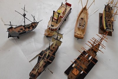 Lot 546 - Six scratch-built model ships - 'Victory', 'Creole Queen', 'Jomare', etc