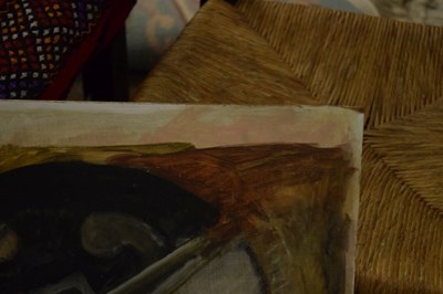 Lot 398 - Audrey Lewis-Hopkins - Oil on board - Still life with Teddy Bear
