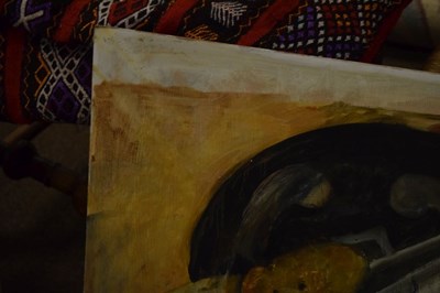 Lot 398 - Audrey Lewis-Hopkins - Oil on board - Still life with Teddy Bear