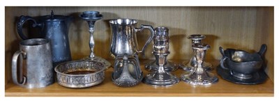 Lot 493 - Small quantity of silver plate and pewter
