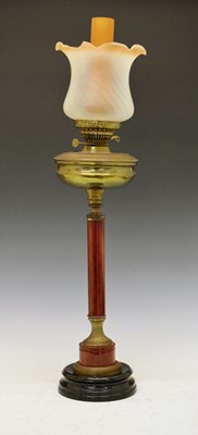 Lot 452 - 20th Century oil lamp of column form