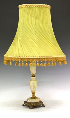 Lot 470 - Onyx lamp base with shade
