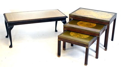 Lot 532 - Nest of three brass bound coffee tables