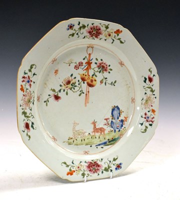 Lot 602 - Chinese Famille Rose octagonal charger