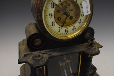 Lot 332 - Large late 19th Century French black slate mantel clock