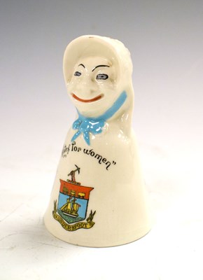 Lot 294 - Suffragette Interest - Arcadian crested ware 'Votes For Women' table bell