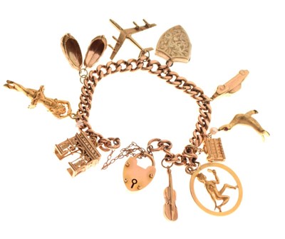 Lot 59 - 9ct gold charm bracelet