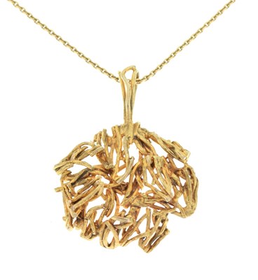 Lot 56 - Modernist 9ct gold pendant