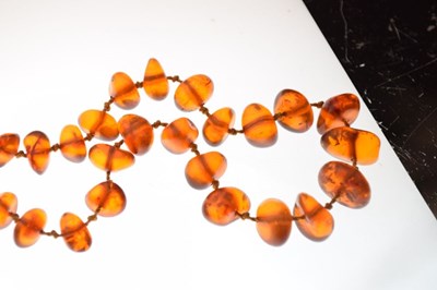 Lot 92 - Two amber bead necklaces