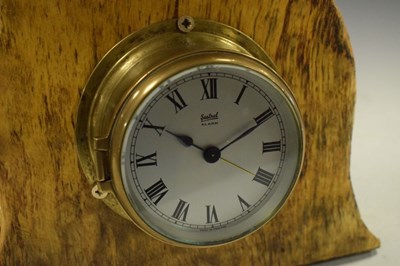 Lot 308 - Mounted ships gauge and clock