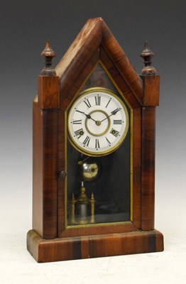Lot 314 - Late 19th Century American 'steeple' mantel clock