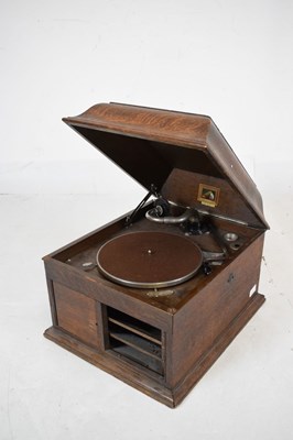 Lot 219 - His Master's Voice - early 20th Century HMV oak-cased gramophone