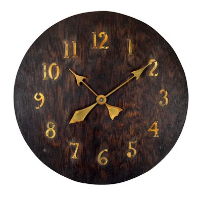 Lot 372 - American Arts & Crafts / Mission-style oak wall clock