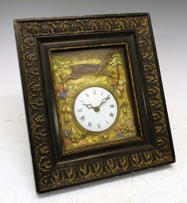 Lot 373 - Continental relief-decorated wall clock