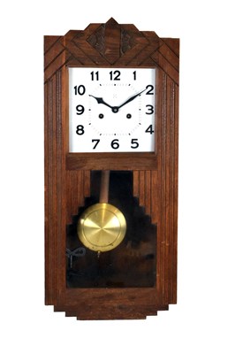 Lot 365 - Art Deco oak-cased wall clock