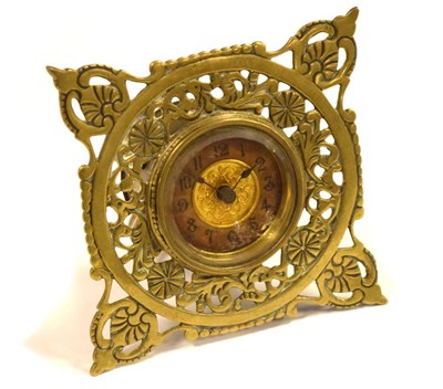 Lot 357 - Early 20th Century brass 'strut' -style desk timepiece