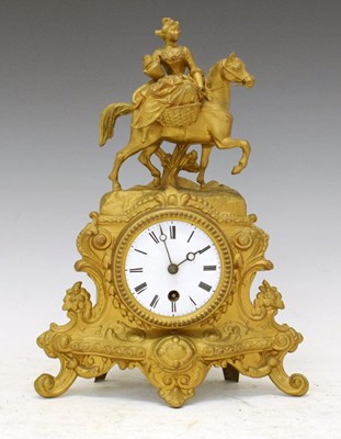 Lot 317 - 19th Century French gilt metal mantel clock