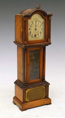 Lot 361 - Early 20th Century 'miniature longcase' mantel clock