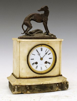 Lot 336 - Mid 19th Century French white marble mantel clock