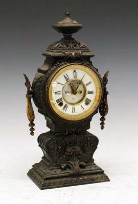 Lot 342 - Late 19th Century American Ansonia cast metal mantel clock