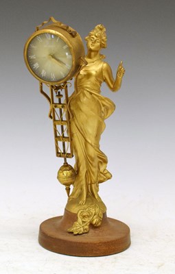 Lot 360 - Early 20th Century gilt metal figural novelty clock