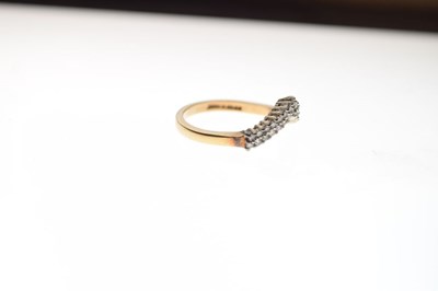 Lot 15 - 9ct gold diamond set wishbone eternity ring