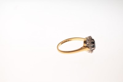 Lot 1 - 18ct gold, sapphire and diamond cluster ring