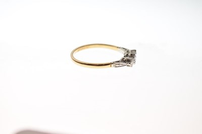Lot 6 - '18ct & Plat' illusion set three-stone diamond ring