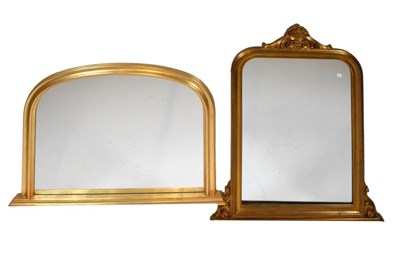 Lot 587 - Two gilt framed overmantel mirrors