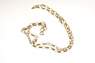 Lot 37 - Yellow metal belcher-link necklace stamped 9ct, 8.3g approx