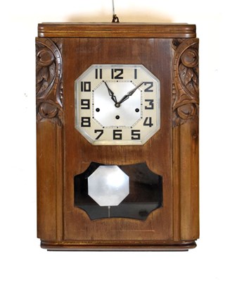 Lot 376 - French Art Deco-style chiming wall clock