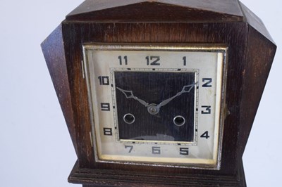 Lot 306 - Art Deco oak-cased grandmother clock