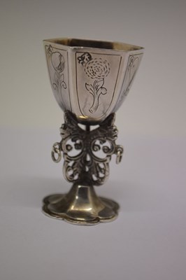 Lot 112 - Dutch silver miniature 'Snake Cup'