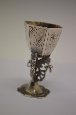 Lot 112 - Dutch silver miniature 'Snake Cup'