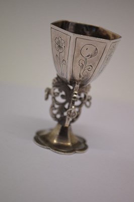 Lot 112 - Dutch silver miniature 'Snake Cup'